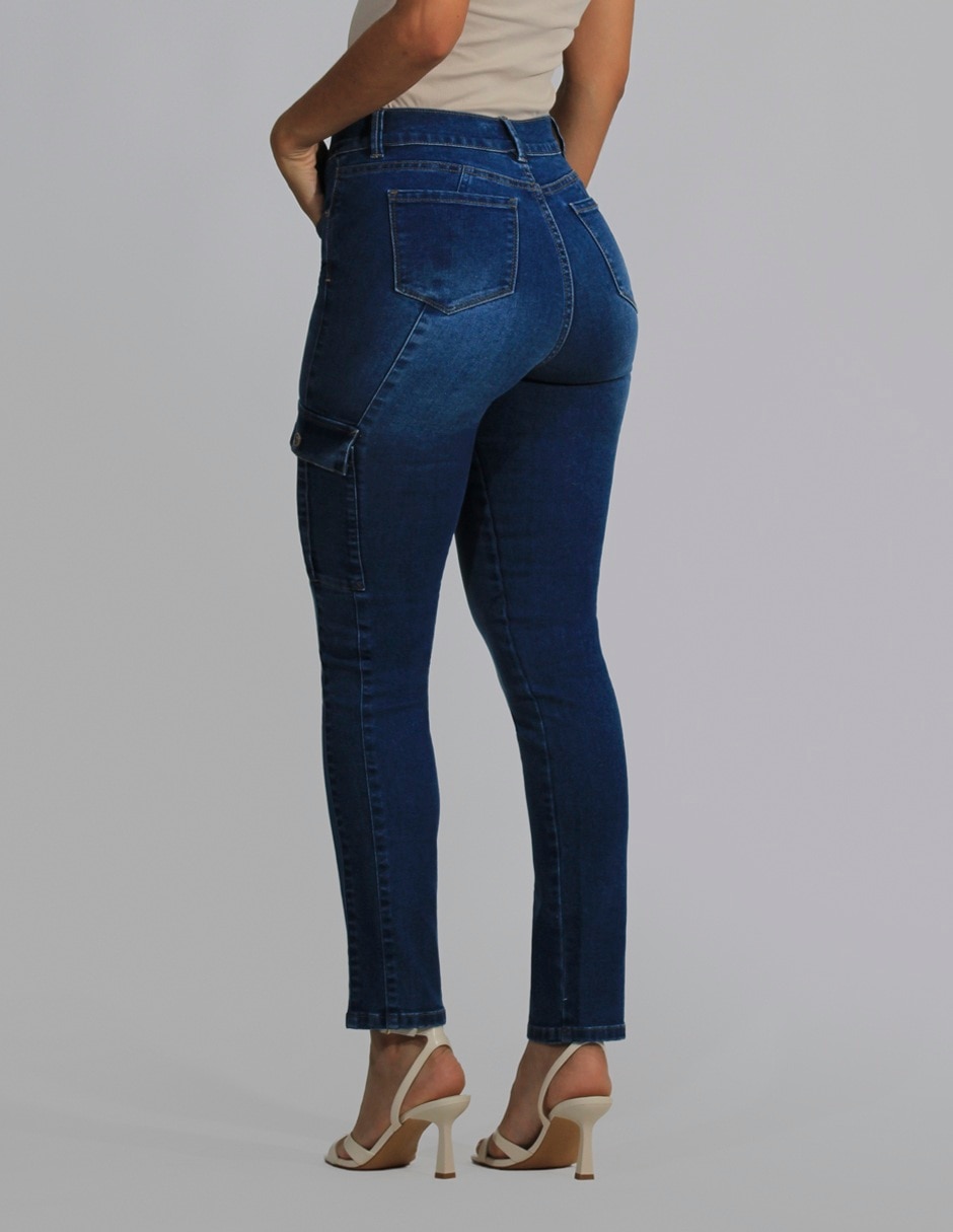Jeans cargo slim para mujer 2