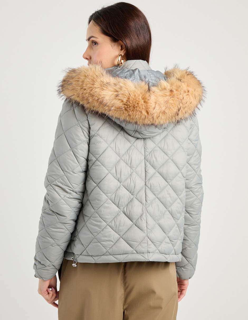 CHAMARRA ANNE KLEIN, G, GRIS AKWP25-3.