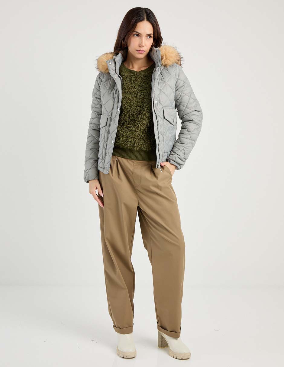 CHAMARRA ANNE KLEIN, G, GRIS AKWP25-3.