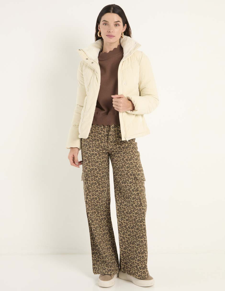 CHAMARRA ANNE KLEIN, CH, CREMA CLARO AK