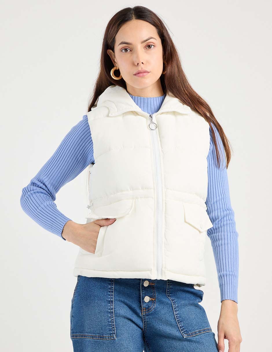 CHALECO ANNE KLEIN, CH, CREMA CLARO AKW