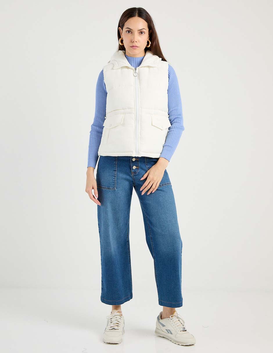 CHALECO ANNE KLEIN, CH, CREMA CLARO AKW