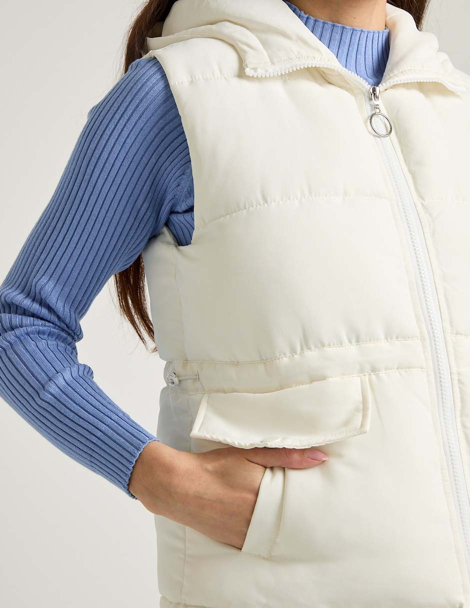CHALECO ANNE KLEIN, CH, CREMA CLARO AKW