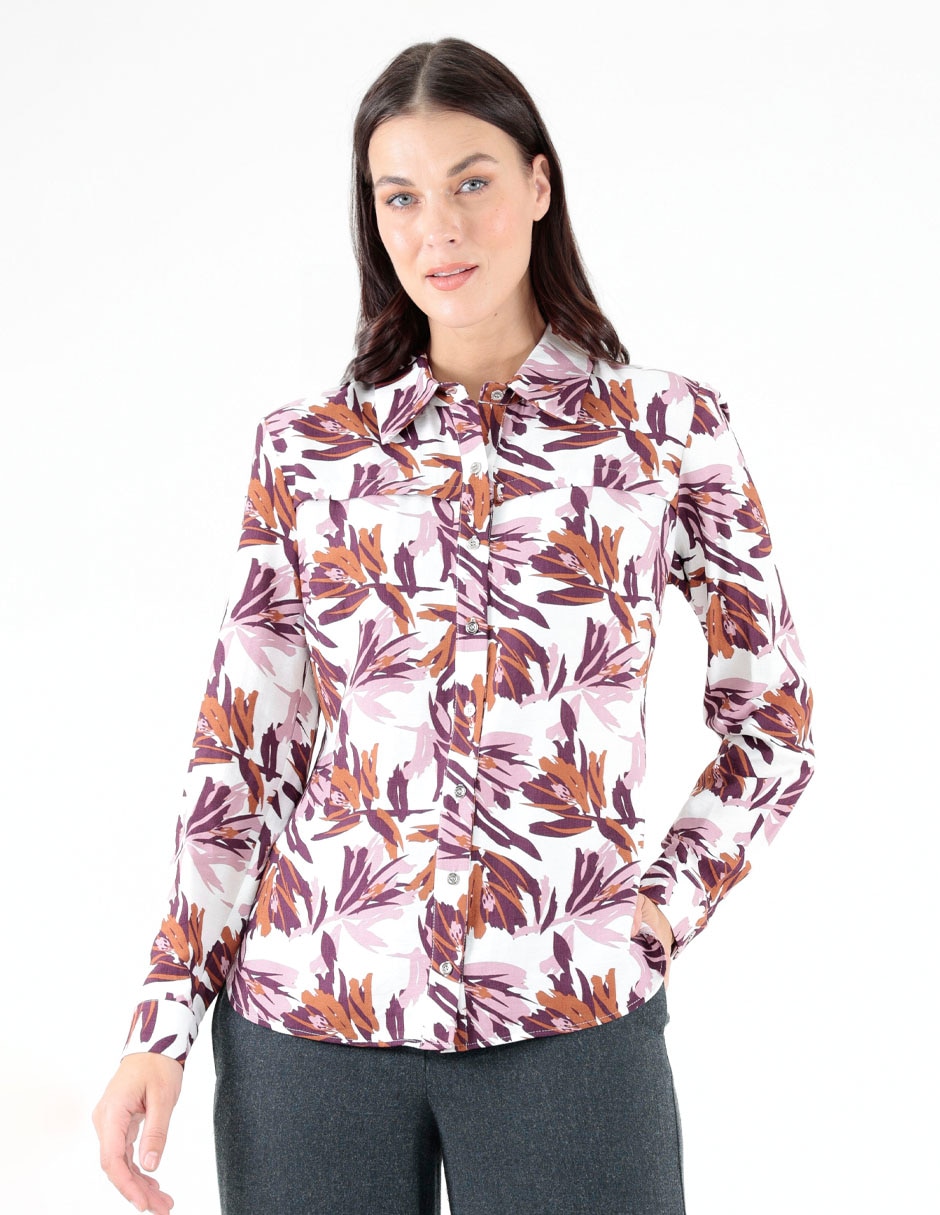 Blusa camisera manga larga para mujer Blusa camisera manga larga para mujer