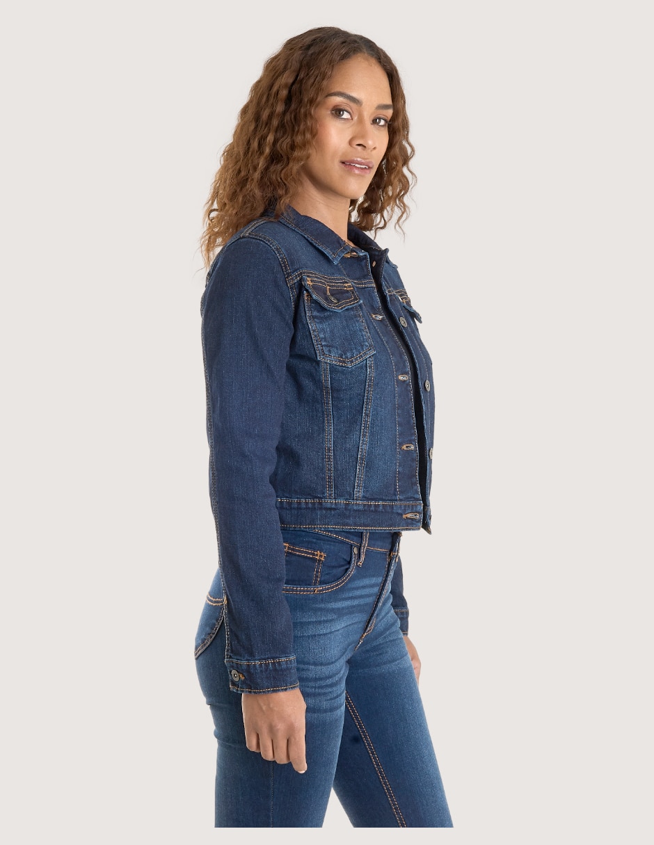 Chamarra denim de mezclilla para mujer 2
