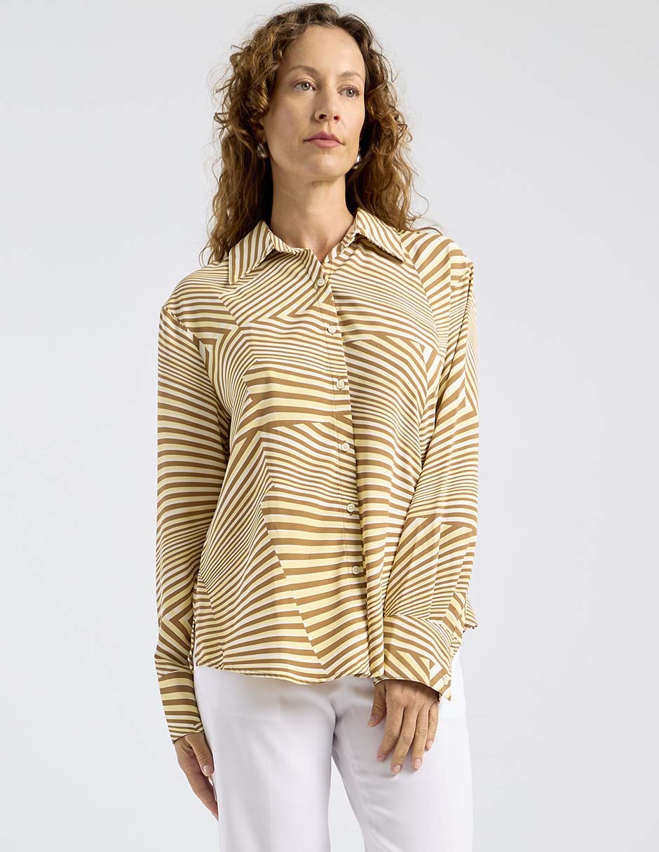 Blusa camisera Liz& manga larga para mujer 2