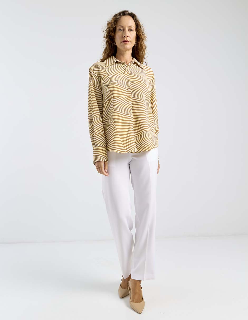 Blusa camisera Liz& manga larga para mujer 3