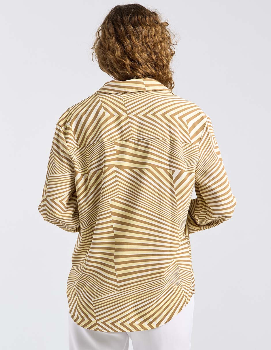Blusa camisera Liz& manga larga para mujer 6