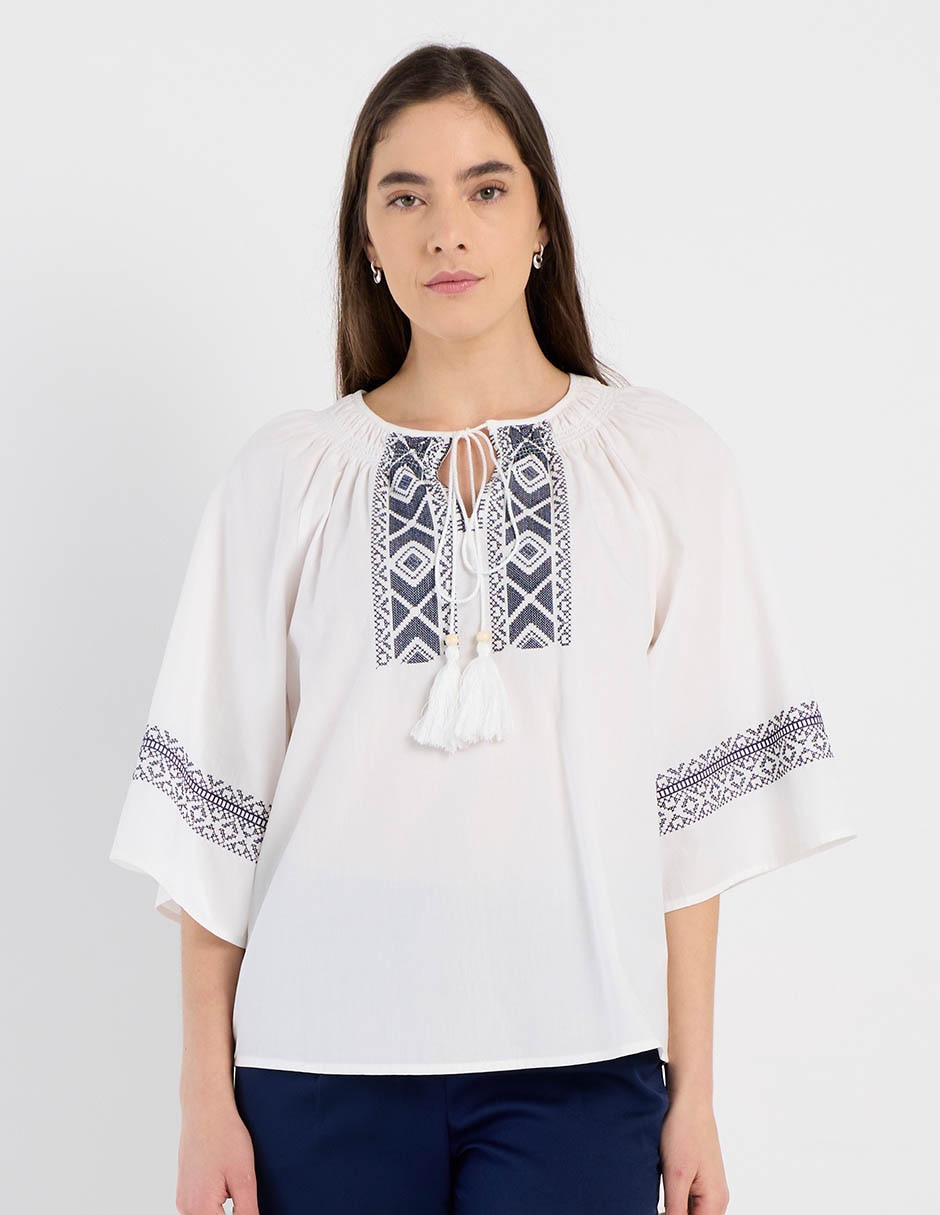 Blusa Charol By October manga 3/4 para mujer 2