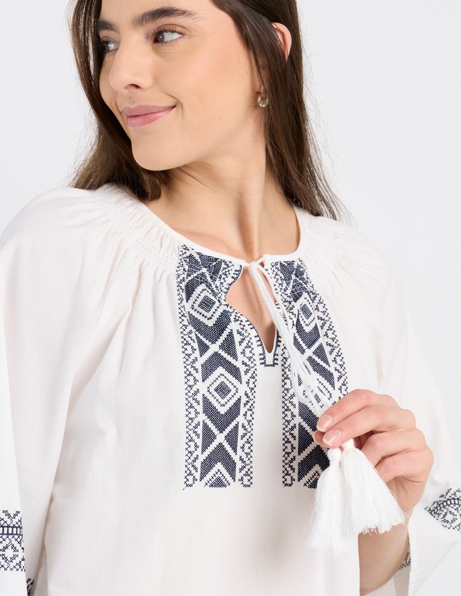 Blusa Charol By October manga 3/4 para mujer 4