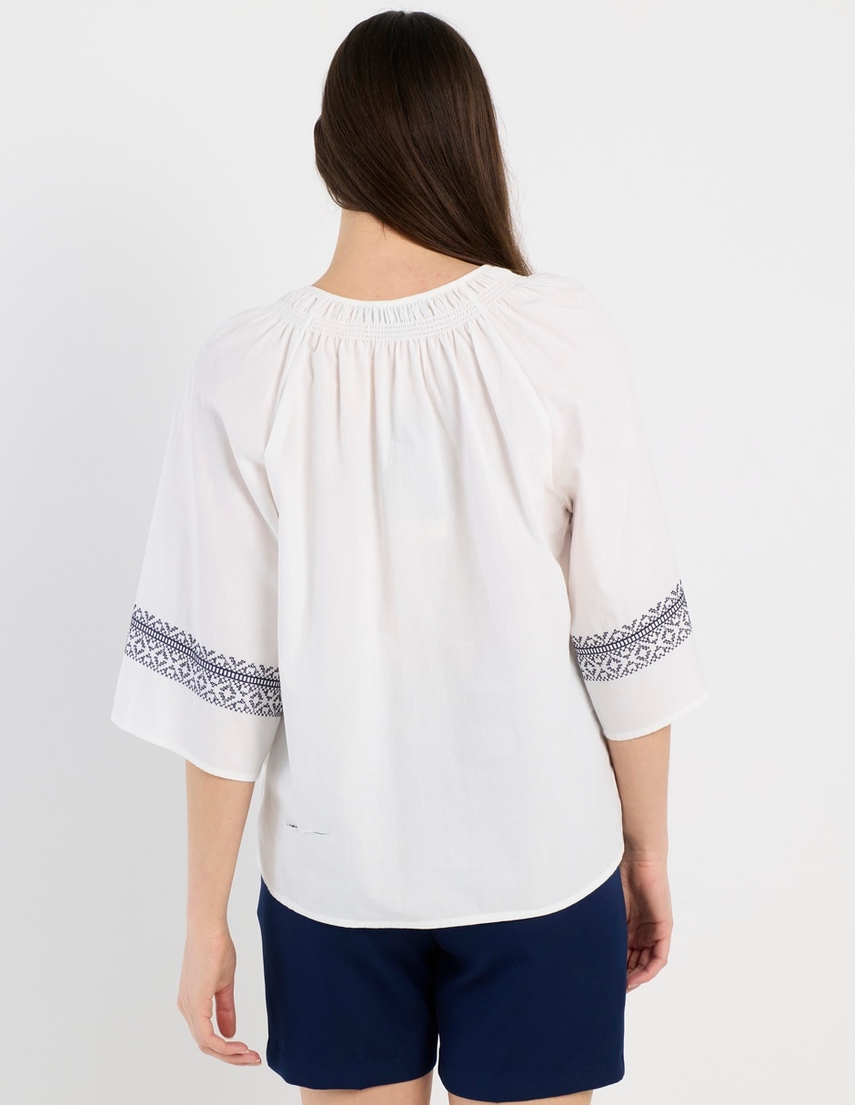 Blusa Charol By October manga 3/4 para mujer 6