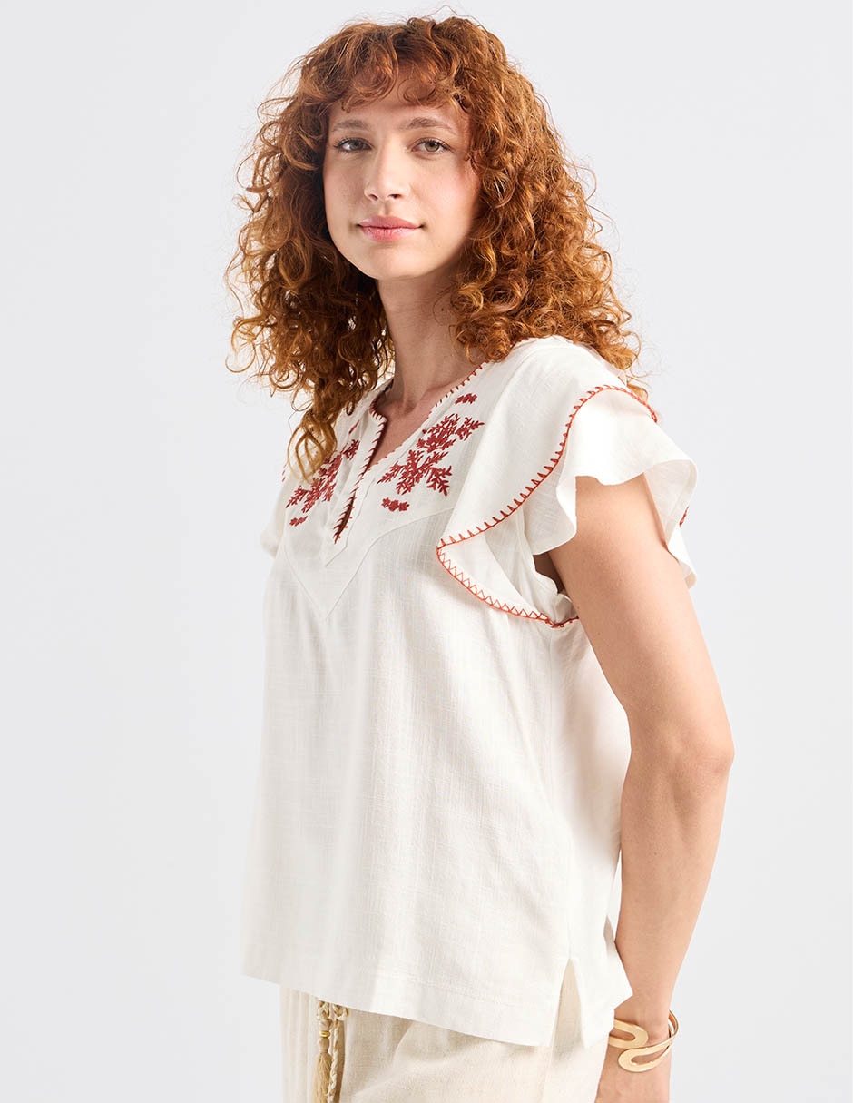 Blusa Charol By October manga corta para mujer 7