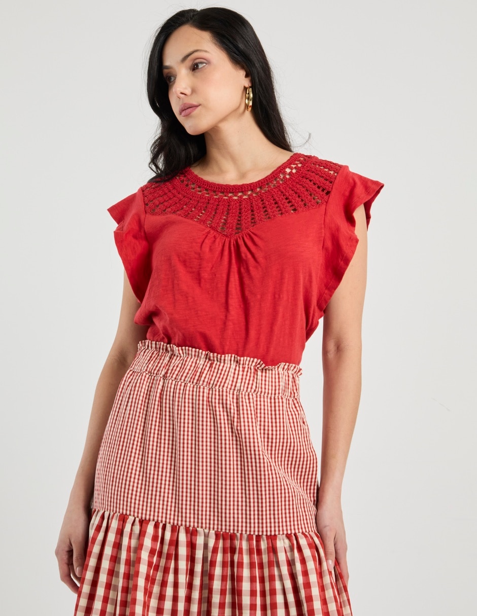 Playera manga corta cuello redondo para mujer 2