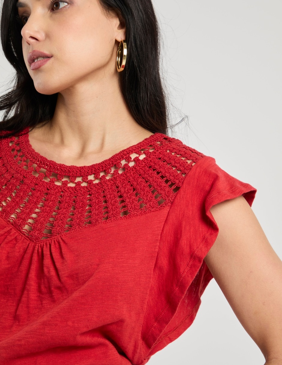 Playera manga corta cuello redondo para mujer 4
