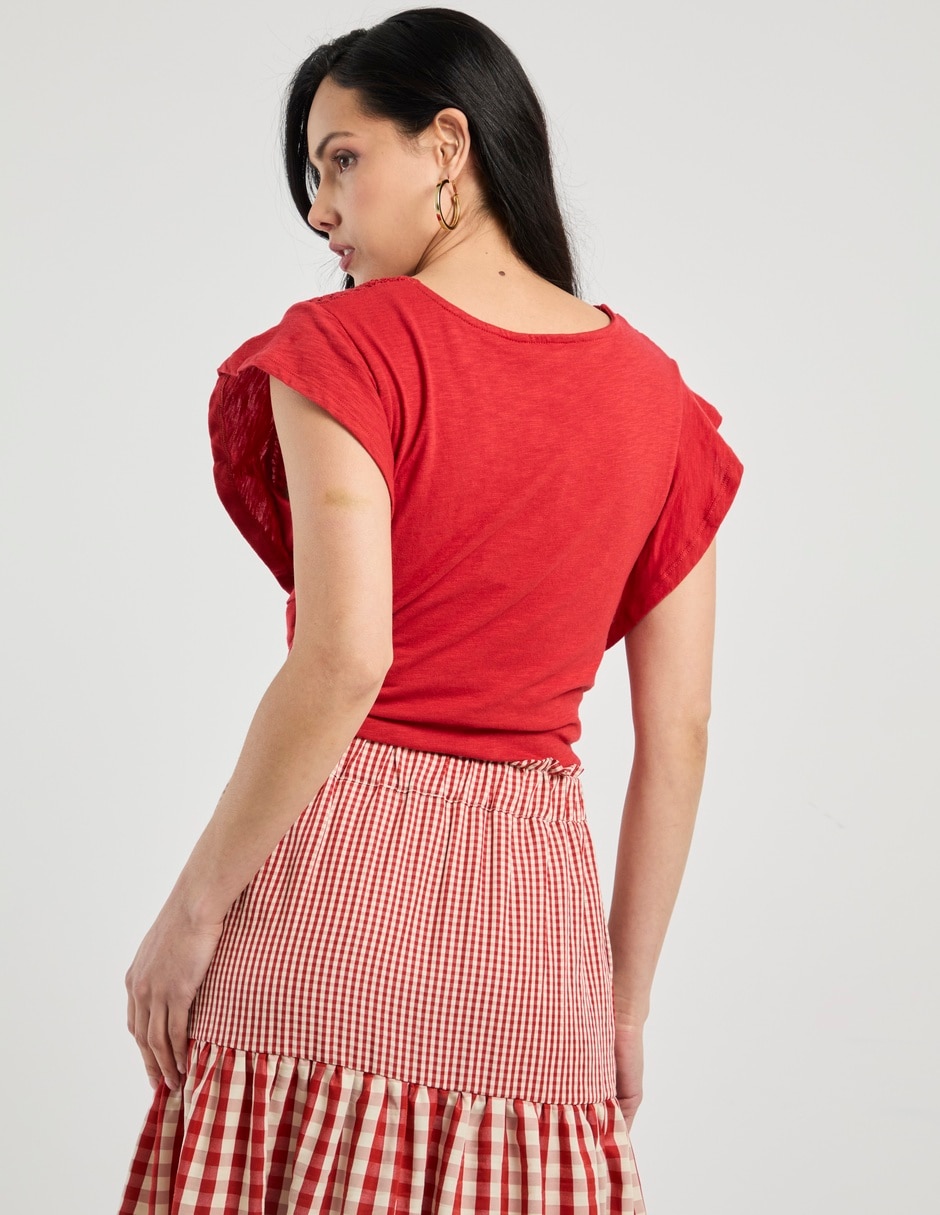 Playera manga corta cuello redondo para mujer 6