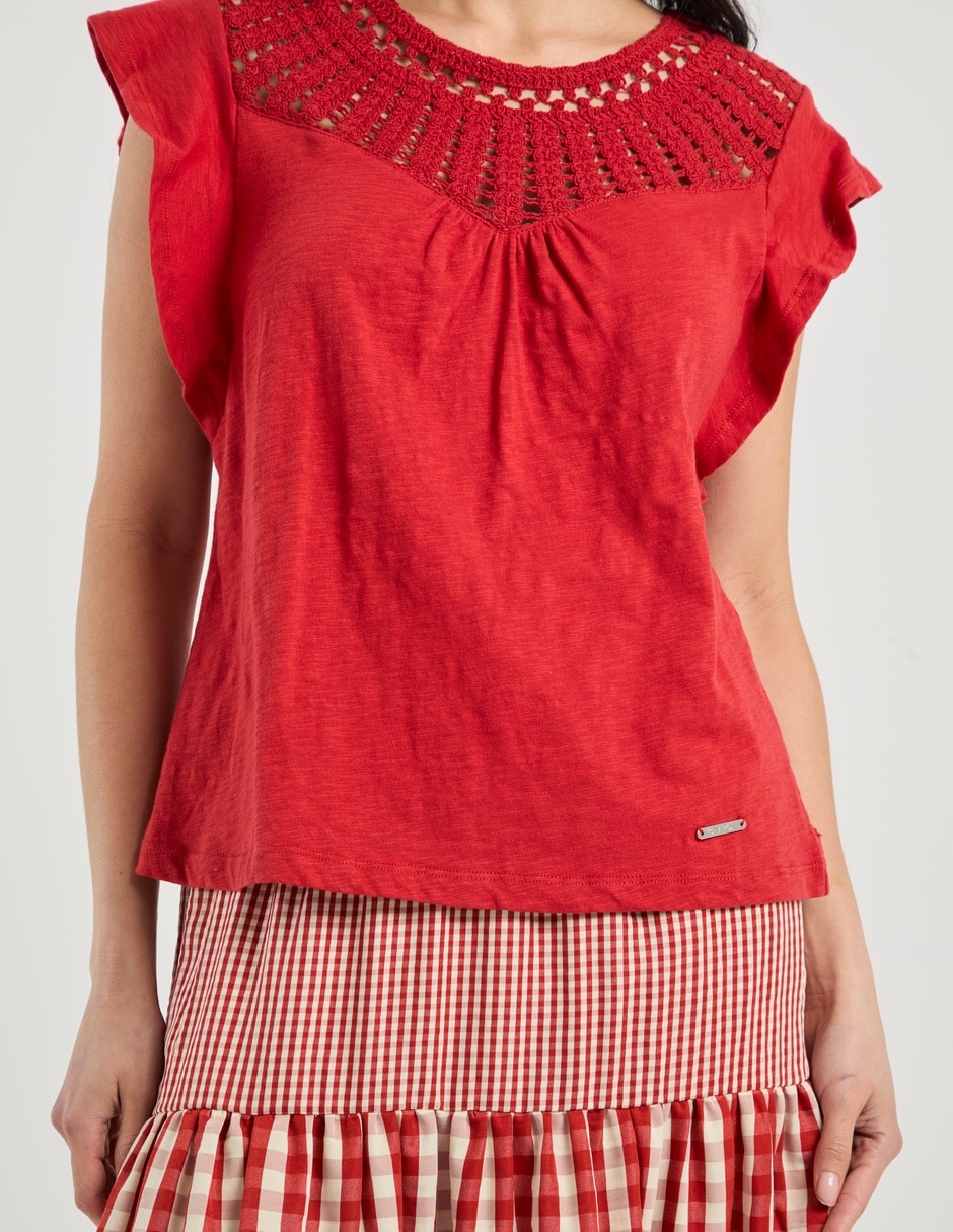 Playera manga corta cuello redondo para mujer 7