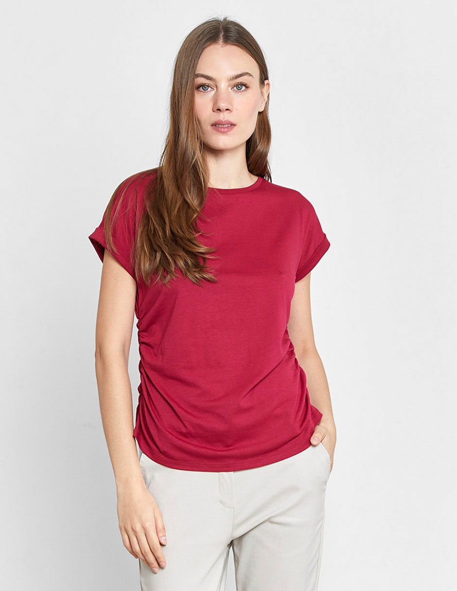 Playera manga corta cuello redondo para mujer Playera manga corta cuello redondo para mujer