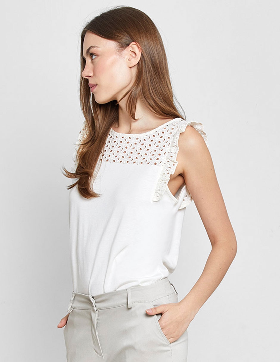 Blusa manga corta para mujer 4