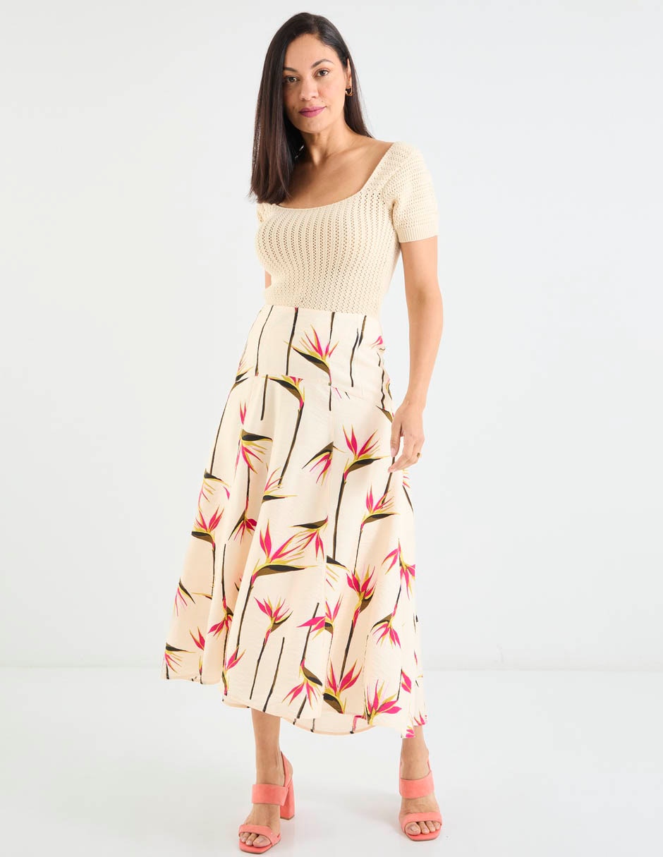 Falda crop cintura alta