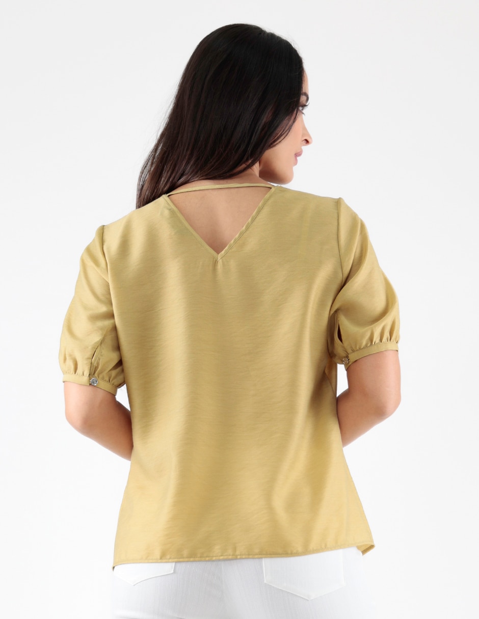 Blusa Blossom Green manga corta para mujer 2