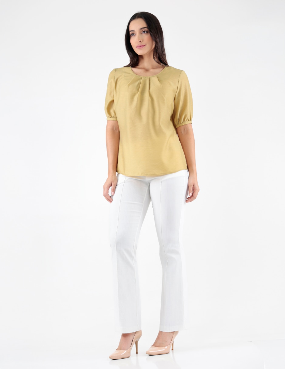Blusa Blossom Green manga corta para mujer 3