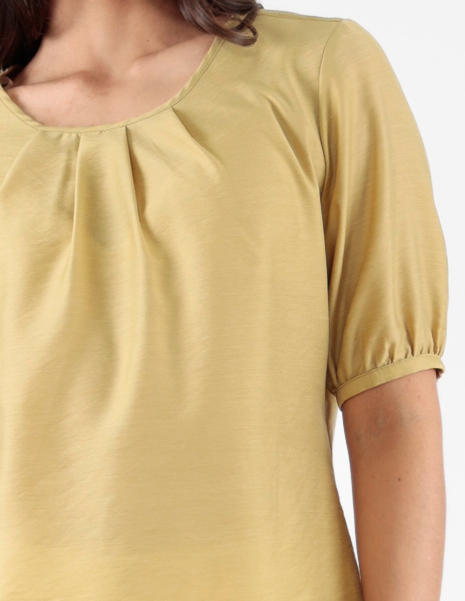 Blusa Blossom Green manga corta para mujer 4