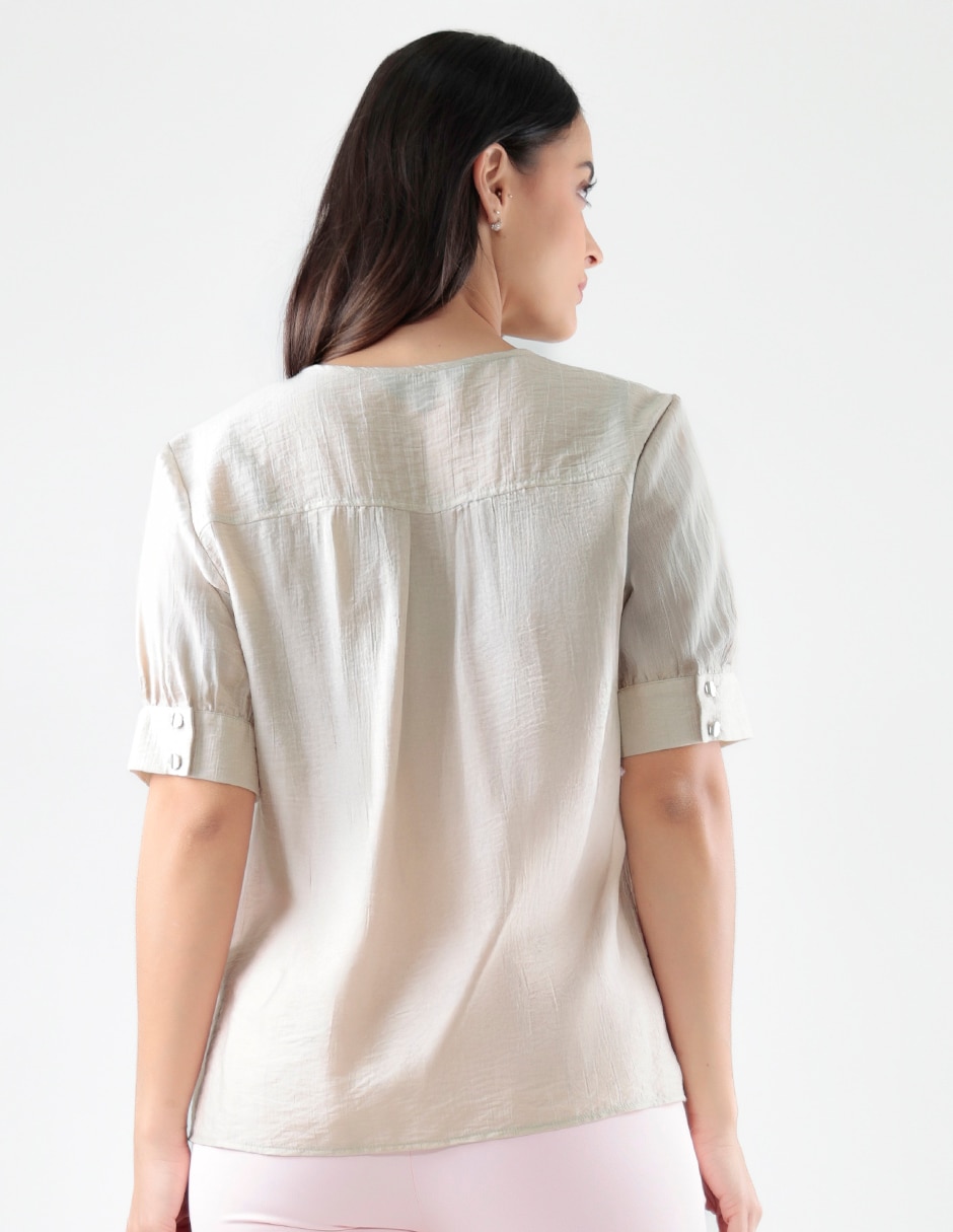 Blusa Blossom Pink manga al codo para mujer 2
