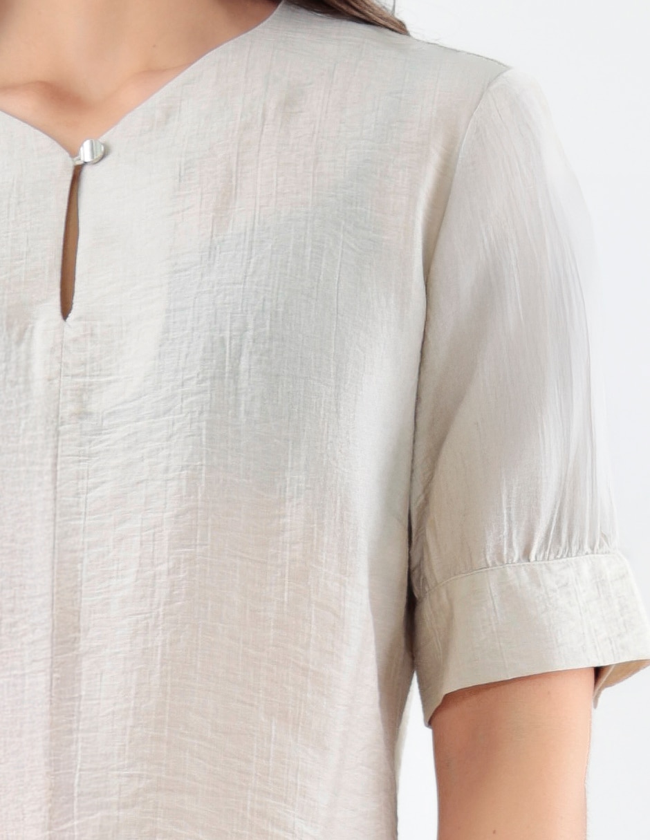 Blusa Blossom Pink manga al codo para mujer 4