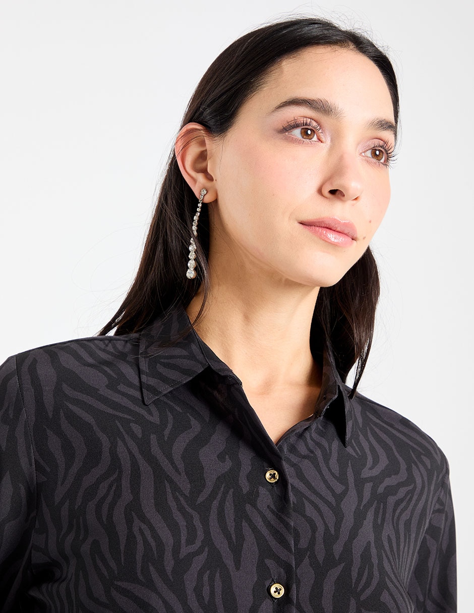 Blusa camisera manga larga para mujer 4
