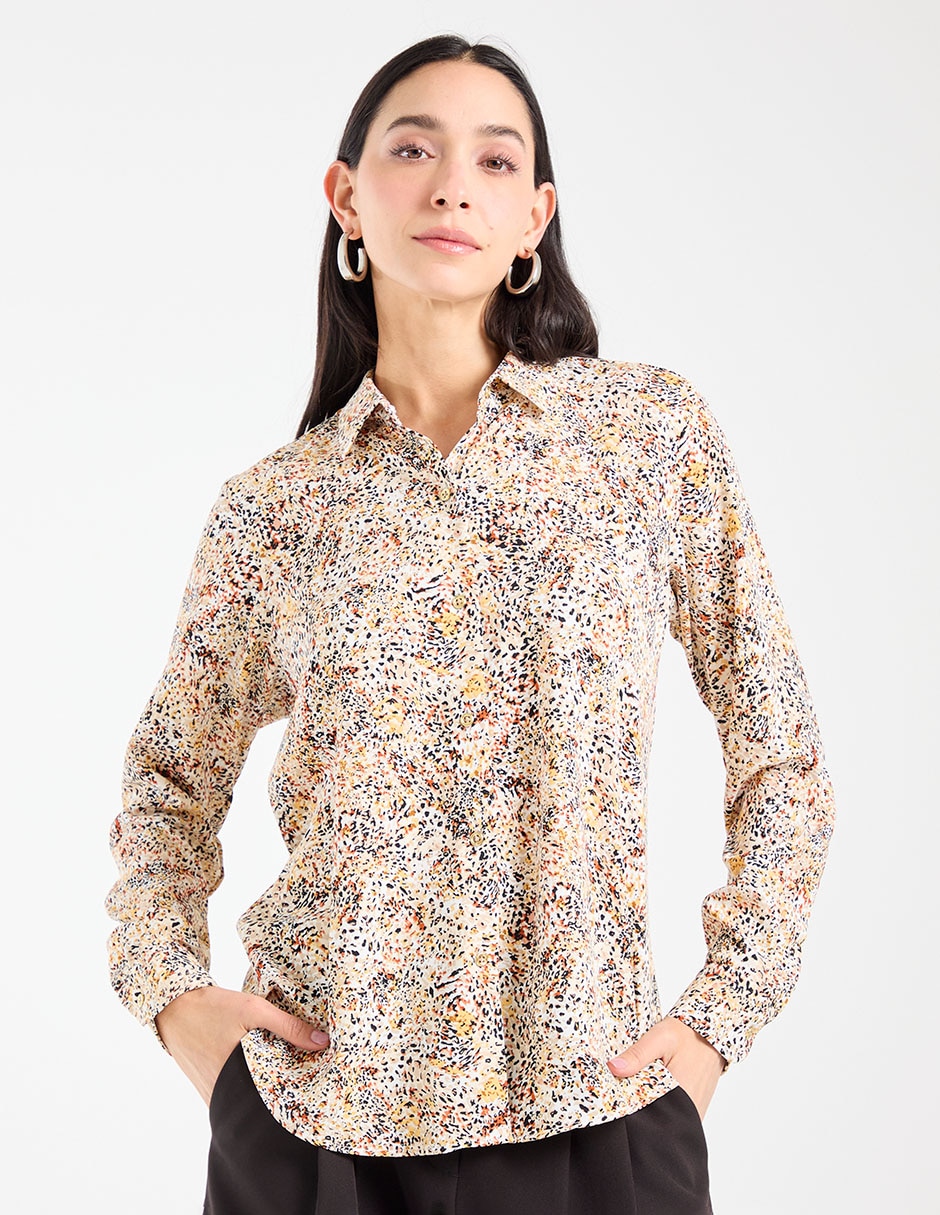 Blusa camisera manga larga para mujer 2