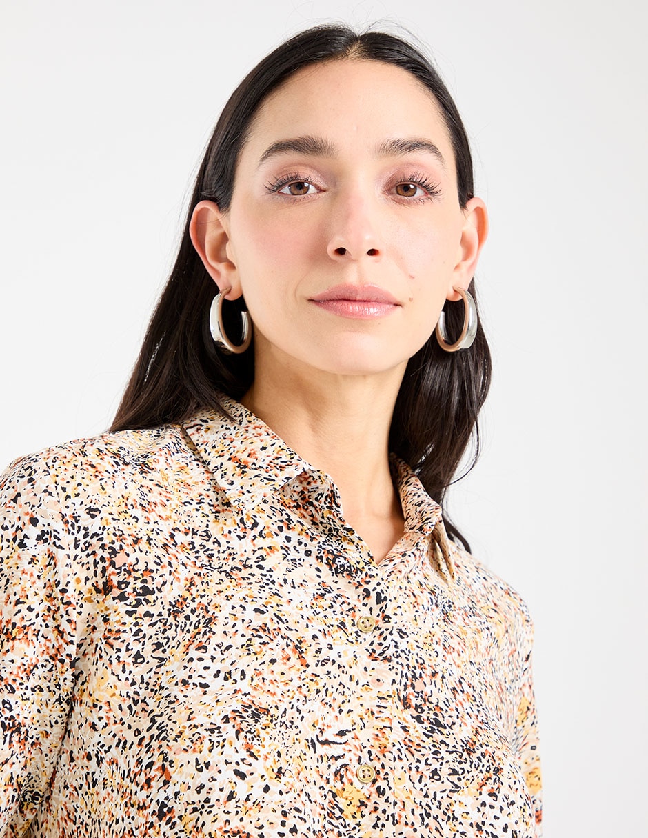 Blusa camisera manga larga para mujer 4