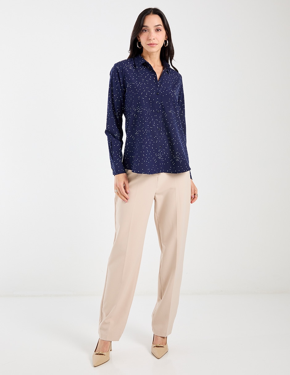 Blusa camisera manga larga para mujer 3