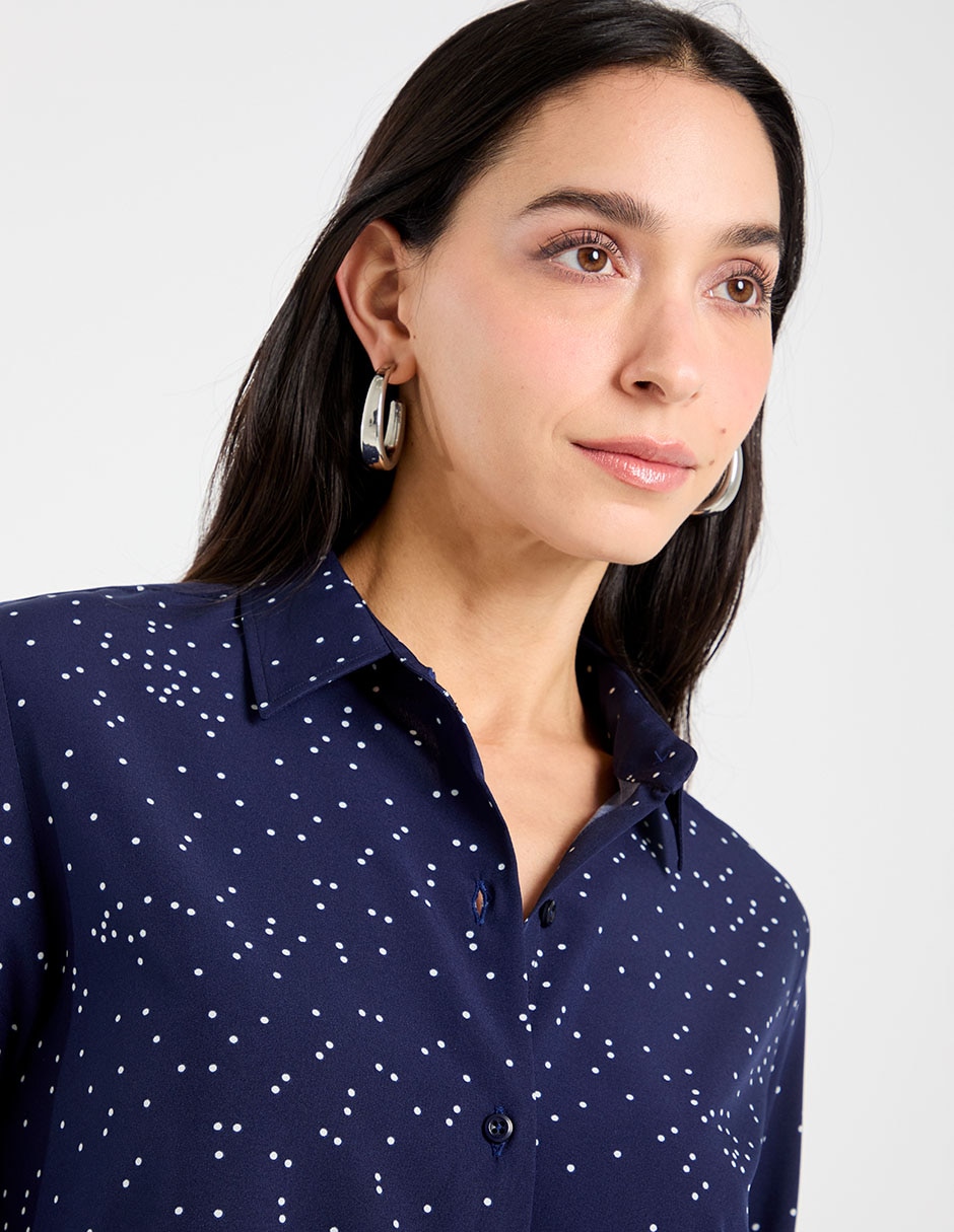 Blusa camisera manga larga para mujer 4