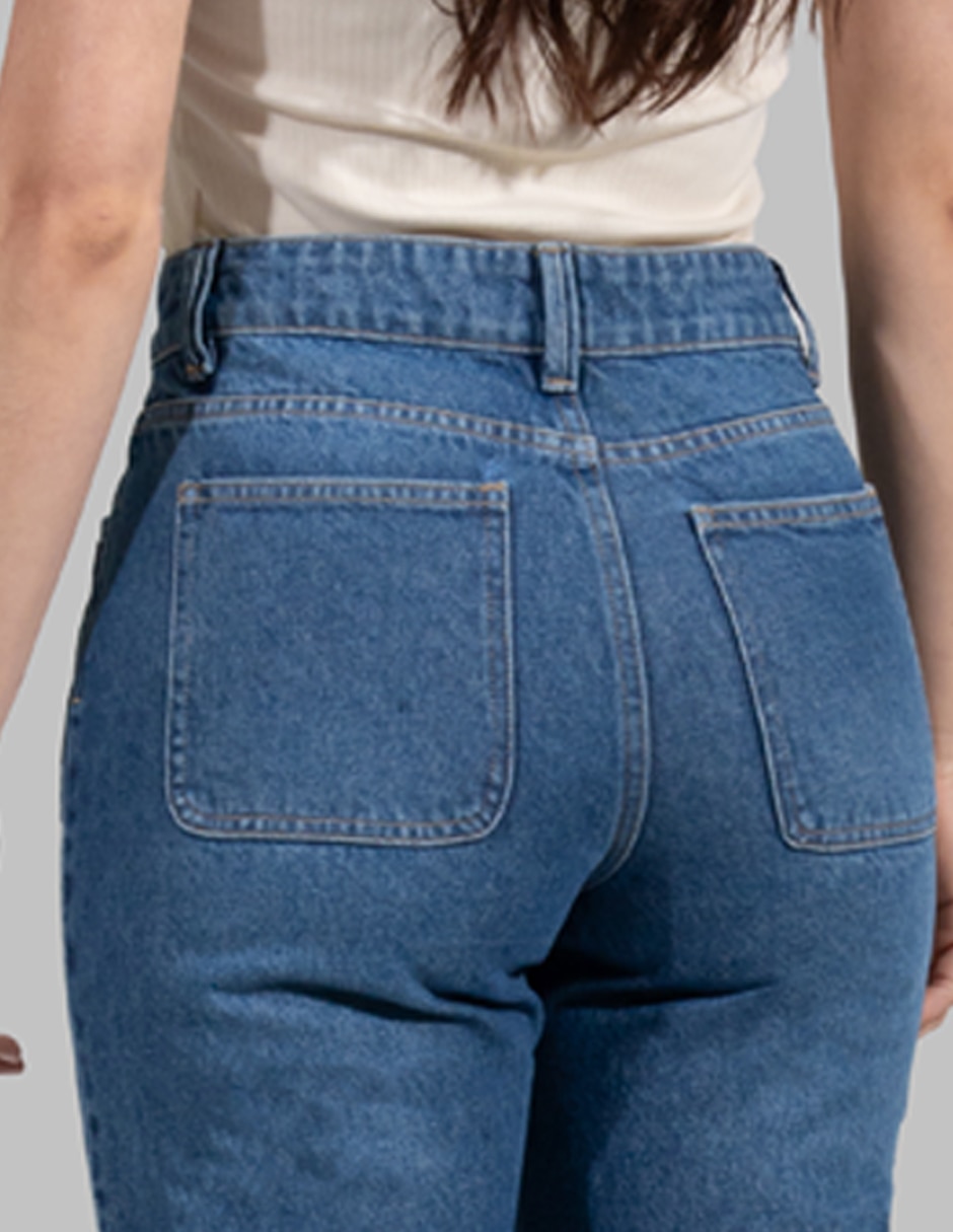 Jeans relajado cintura alta para mujer 6