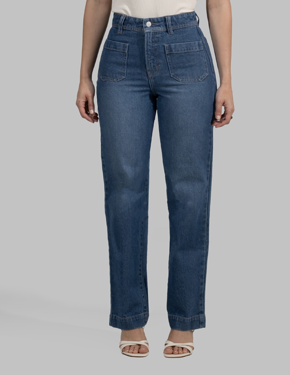 Jeans wide leg cintura alta para mujer Jeans wide leg cintura alta para mujer