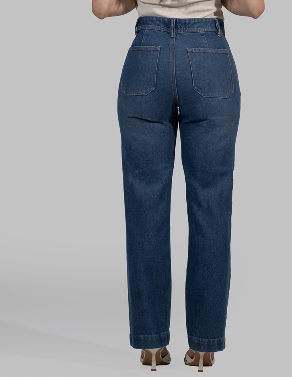 Jeans wide leg cintura alta para mujer 2