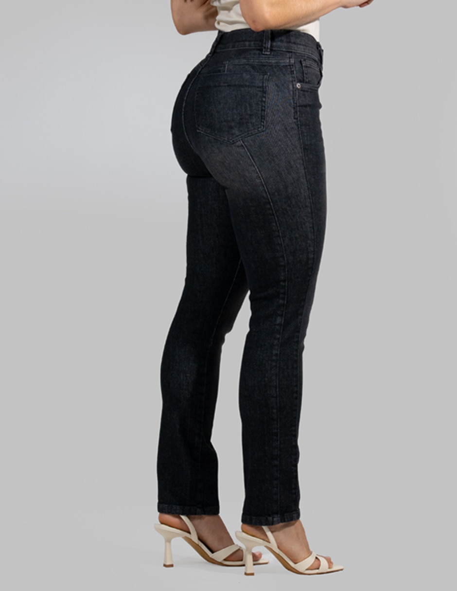 Jeans straight cintura alta para mujer 4