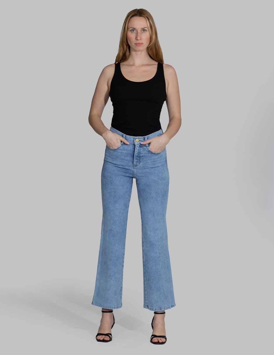 Jeans straight cintura alta para mujer 3