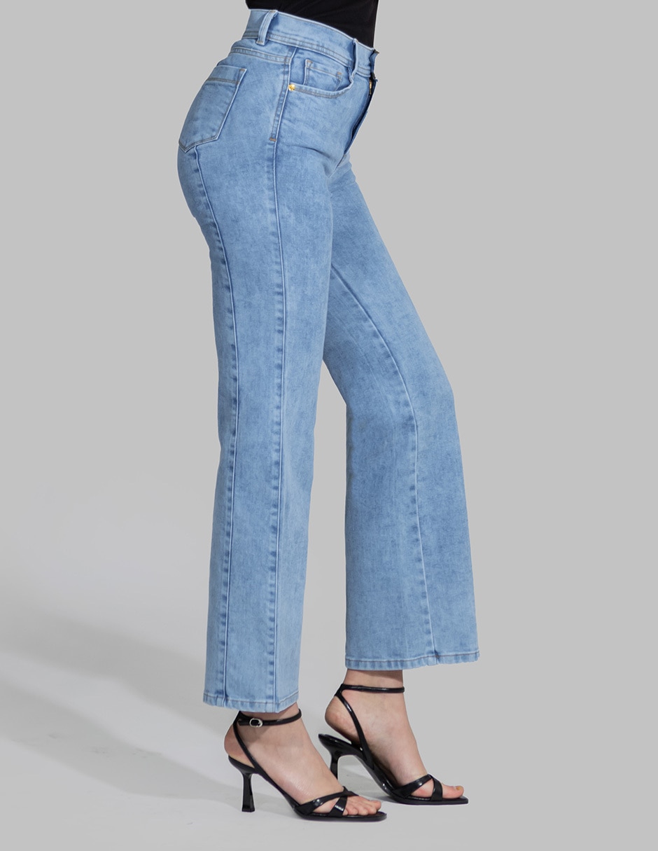 Jeans straight cintura alta para mujer 4