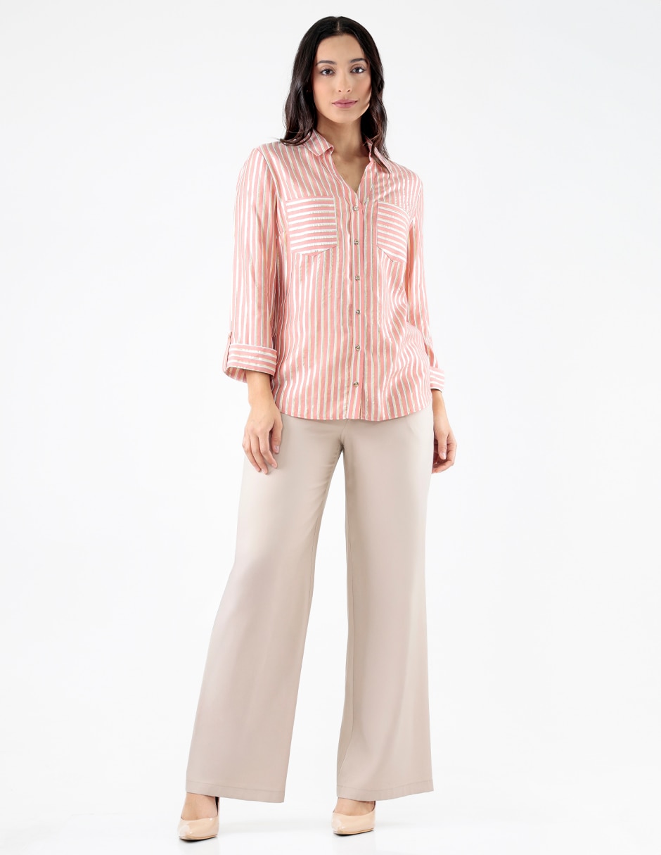 Blusa camisera manga 3/4 para mujer 3