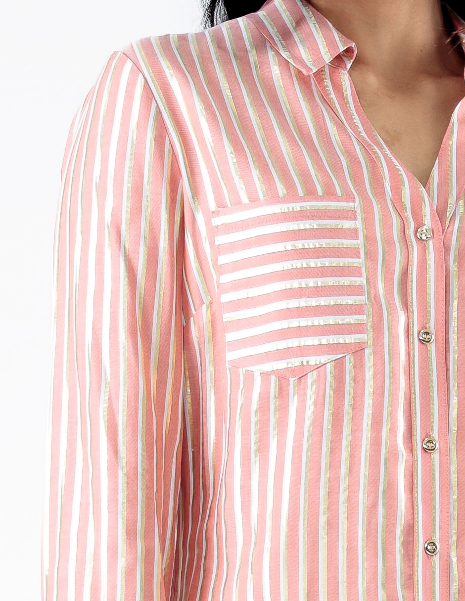 Blusa camisera manga 3/4 para mujer 4