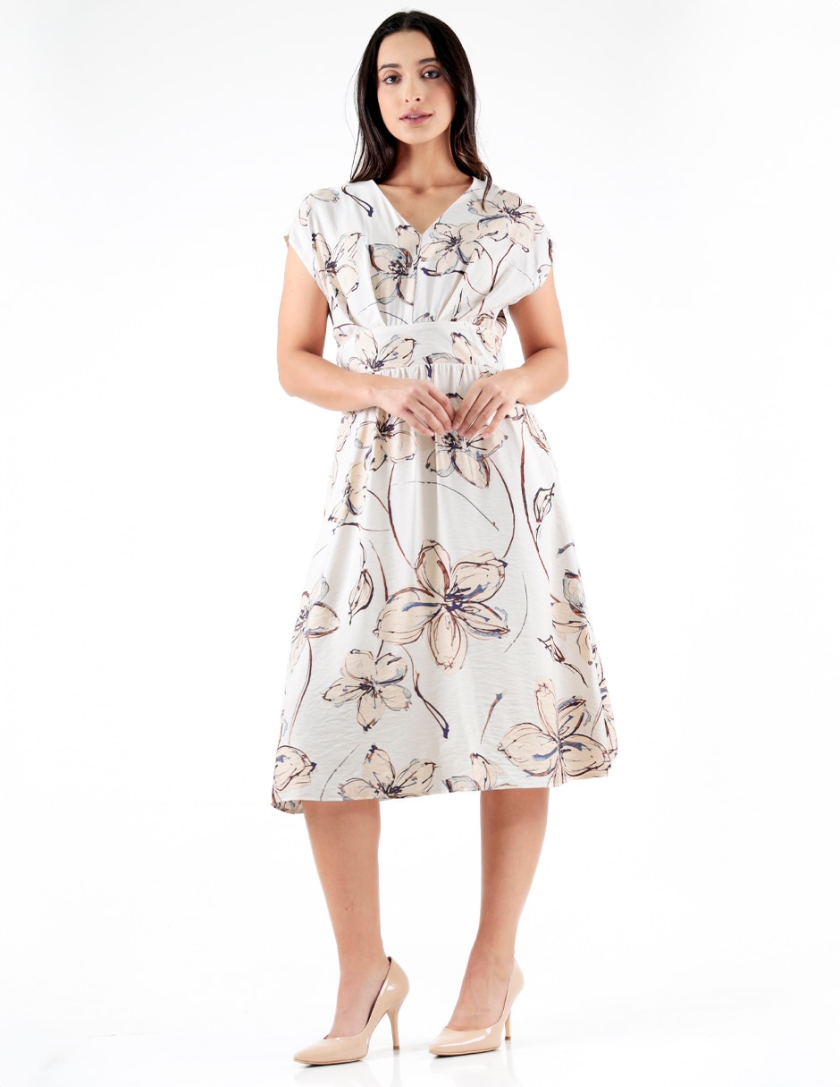 Vestido a la rodilla formal Hibiscus Navy para mujer 3