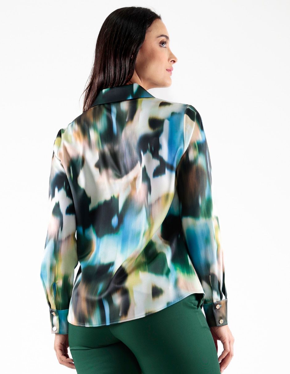 Blusa Frescura Verde manga larga para mujer 2
