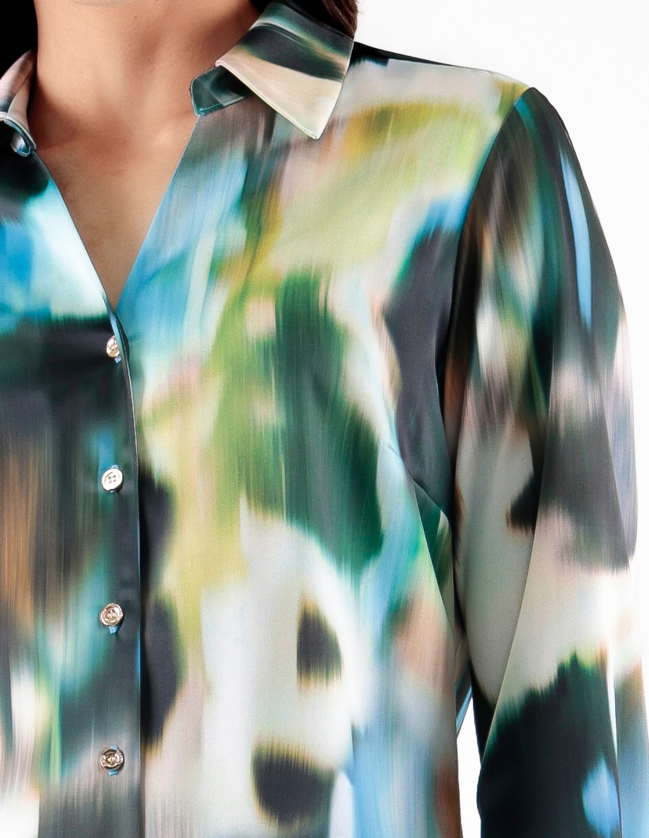 Blusa Frescura Verde manga larga para mujer 3