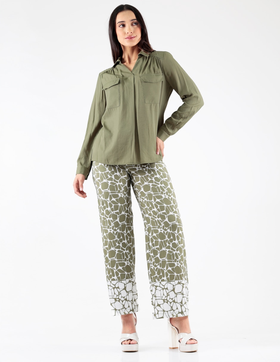 Blusa camisera manga larga para mujer 3