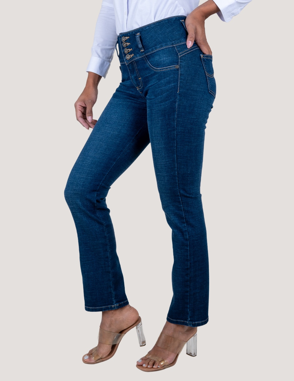 Jeans slim media cintura Shape Up para mujer 2