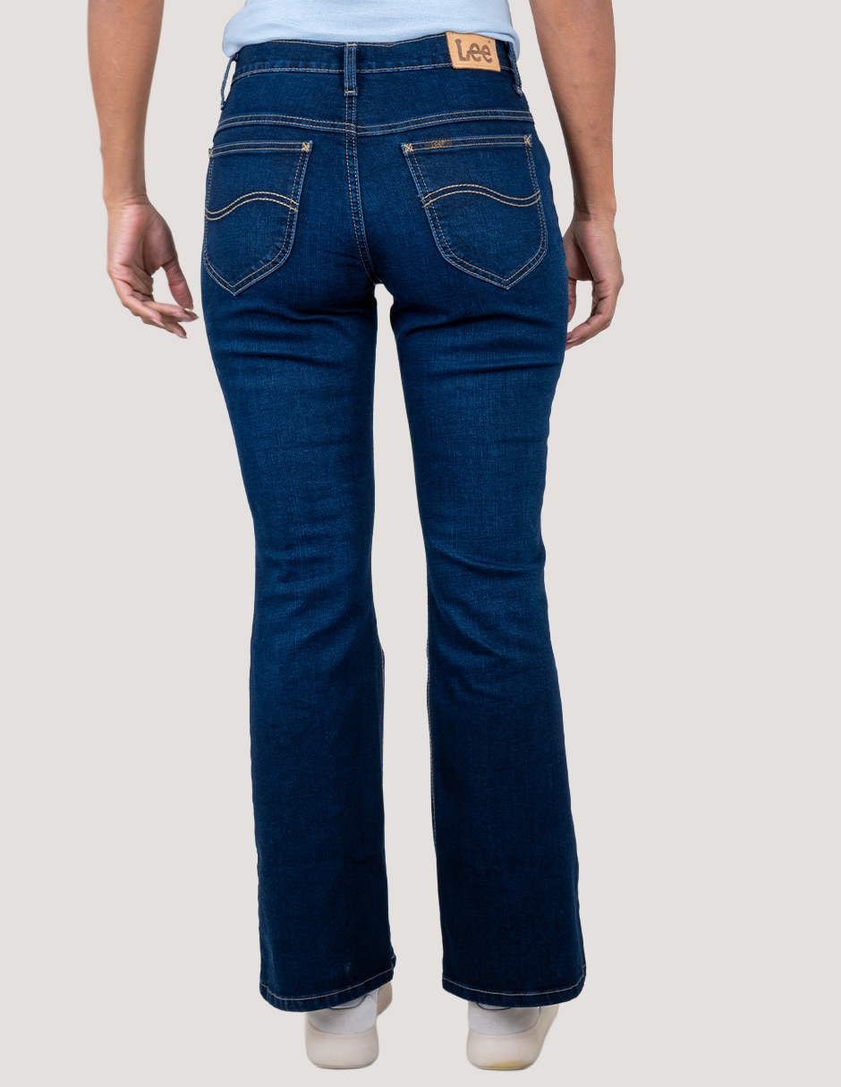 Jeans flare media cintura para mujer 3