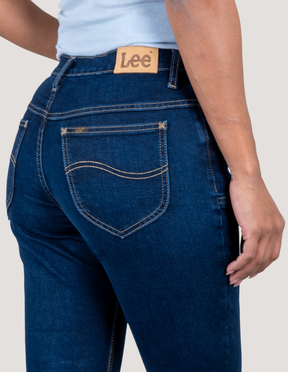 Jeans flare media cintura para mujer 4